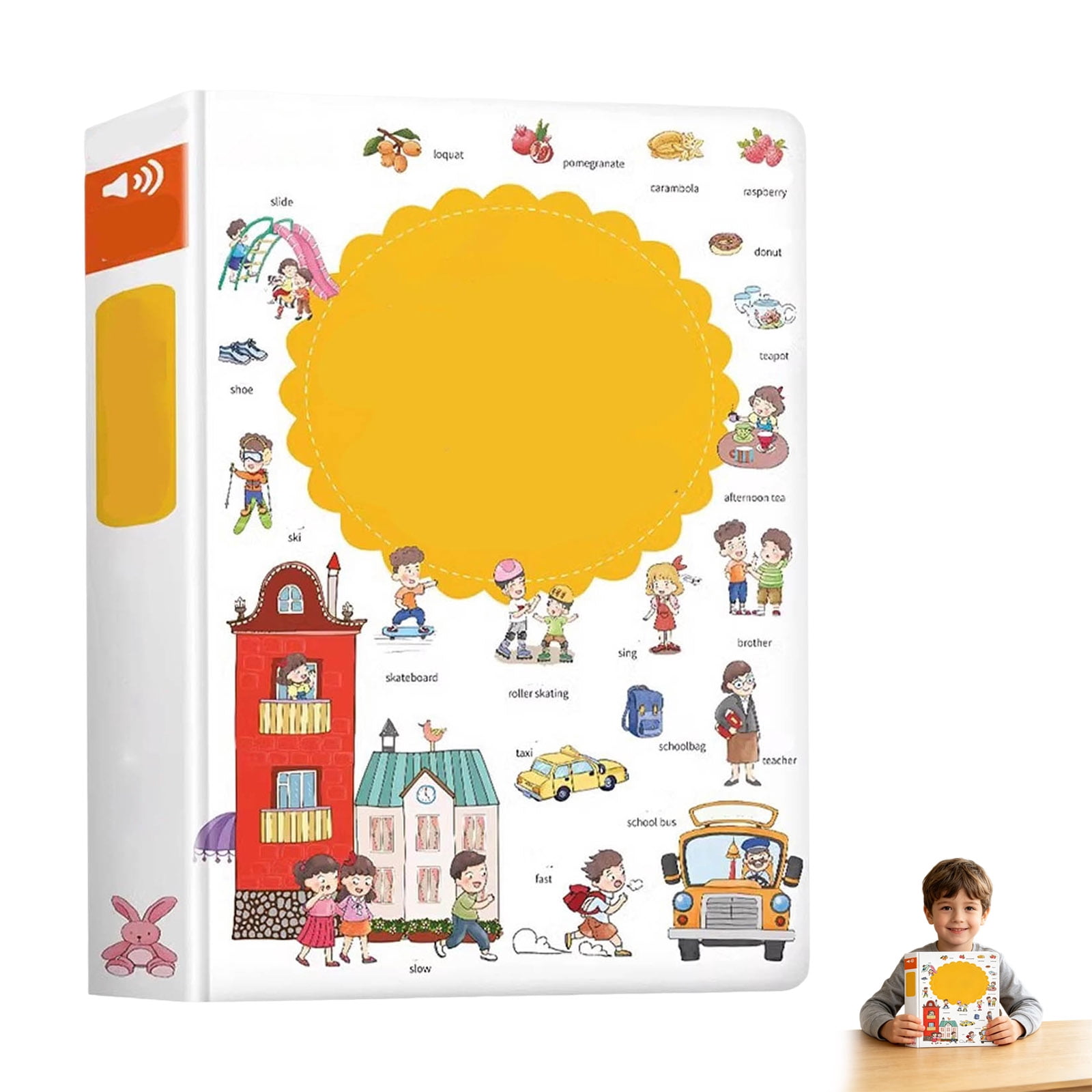 English Words Talking Book for Kids - Interactive Speech Activity Book Talking Books for Children 2-6 Years Old, Boys, Girls, Preschoolers, Kindergarten Learning and Fun