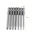thumbnail image 2 of 7pcs/set S2 Steel 75mm 1/4 Inch Hex Shank T 8-T30 Magnetic Security Star Screwdriver Bits, 2 of 10