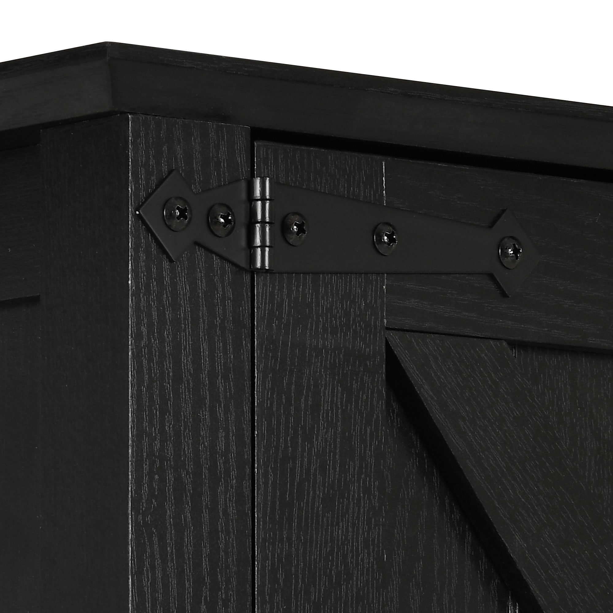 Dextrus Kitchen Pantry Cabinet with Doors & Drawers, Storage Cabinet with Adjustable Shelves, Black