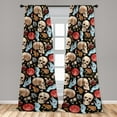 thumbnail image 4 of Ambesonne Witchcore Curtains, Red Moons Witchy Print, Pair of 28"x84", Charcoal Grey Champagne, 4 of 5