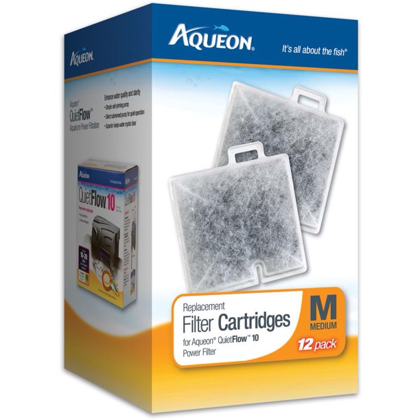 Aqueon Replacement Aquarium Filter Cartridges, Medium, 12Pack