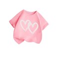 thumbnail image 3 of LRen Girl Tops Size 7-8 Tie Dye Graphic Print Short Sleeve Crewneck Kids Tees Soft Cute Tees Toddler Clothes,Z31-Pink,140, 3 of 5