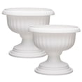 thumbnail image 1 of Southern Patio Dynamic Outdoor 18" Resin Grecian Urn Planter Pot, White (2 Pack), 1 of 7