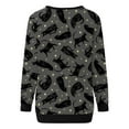 thumbnail image 4 of qILAKOG Sweatshirt for Women Graphic Long Sleeve Crewneck Casual Pullover Top Fall 2024 Trendy Clothes for Halloween Womens Pullover Blouses Ladies Sweatshirt Tops, Dark Gray&L, 4 of 6