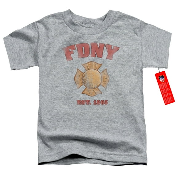 New York City - Fdny Vintage Badge - Toddler Short Sleeve Shirt - 3T