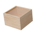 thumbnail image 2 of Siruishop Wooden Box DIY Unfinished Wood Storage Gift Box Decorative Storage Container 12cmx12cmx8cm, 2 of 8