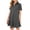 Gray, variant on ZZwxWA Womens Summer Fashion T-Shirt Dress Casual Half Open Shirt Hem Ruffle Button Solid Color Dress Loose Pleated Mini Dresses