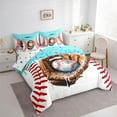 thumbnail image 3 of Feelyou Cartoon Baseball Bedding Comforter Set 7pcs, Eat Sports Sleep Queen Bedding Sets, 3 of 8