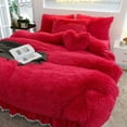 thumbnail image 1 of Luxury Pure Plush Shaggy Warm Fleece Bedding Set Mink Duvet Cover Set, 1 of 16