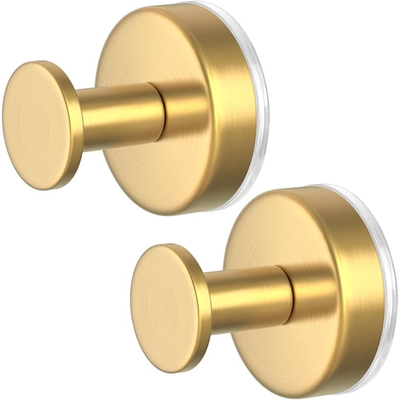 Suction Cup Hooks for Shower, Wall Hanger for Hanging, Removable Towel Holder for Bathroom, Kitchen, Glass Door, Mirror, Tile (O Shape - Gold)