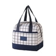 thumbnail image 2 of Bolsa Térmica para El Almuerzo a Cuadros con Forro de Papel de Aluminio Reforzado: Bolsa de Mano de Gran Capacidad para El Trabajo, La Escuela, Picnics y Viajes; Bolsa Térmica Portátil Tipo Bento par, 2 of 7