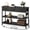 Black, variant on Aufeile 43" Narrow Console Table, Entryway Table with 3 Drawers and Outlets, Fabirc Sofa Table with Open Shelves for Couch, Hallway, Foyer, Living Room, Brown