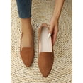 thumbnail image 1 of Women's Comfortable Soft Sole Flat Shoes, Brown Basic Loafers, 1 of 5