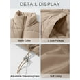 thumbnail image 5 of FEOYA Ladies Warm Puffer Vests Womens Stand Collar Outerwear Sleeveless Zip Up Jacket Winter Padded Crop Waistcoat with Pockets for Hiking Sport Athletics Outdoor XL Light Brown, 5 of 6