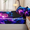 thumbnail image 5 of Homewish Navy Purple Neon Skull Zipper Twin Comforter Sets with Fitted Sheet and 2 Pillowcases,Rose Floral Butterfly Zipper Bedding Set,Halloween Bed Set,Black Reversible,4pcs, 5 of 8