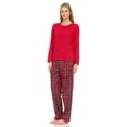 thumbnail image 2 of Lati Fashion Women's Long Sleeve Knit Flannel Pajama Set, Female Adult PJs in Classic Plaid Pattern, 2 of 4