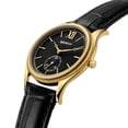 thumbnail image 3 of BERNY Watches for Men, Ultra-Thin Minimalist Leather Watch, Stainless Steel Case, Waterproof Analog Quartz Watch, Business Dress Watches with Small Seconds (Black), 3 of 10