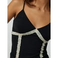 thumbnail image 6 of Women's V Neck Cami Tops Sleeveless Spaghetti Strap Lace Patchwork Camisole Summer Tank Tops, 6 of 7