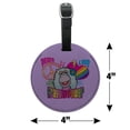 thumbnail image 6 of Peace Love Fraggle Power Rock Mokey Round Leather Luggage Card Suitcase Carry-On ID Tag, 6 of 8