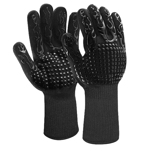 Guantes para horno Guantes resistentes al calor de 932 °F, guantes para parrilla resistentes a cortes, guantes de silicona antideslizantes para barbacoa, guantes de cocina seguros para cocinar