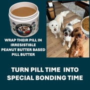 Pill Butter: Pill Wrap for All Dogs (Human Grade Ingredients) Moldable Non-Sticky Paste of Real Peanut Butter (60 Servings)