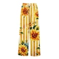 thumbnail image 4 of Boho Wide Leg Pants for Women Flowy Drawstring Floral Palazzo Pants Baggy Tropical Hawaiian Pull on Beach Pant White L, 4 of 8