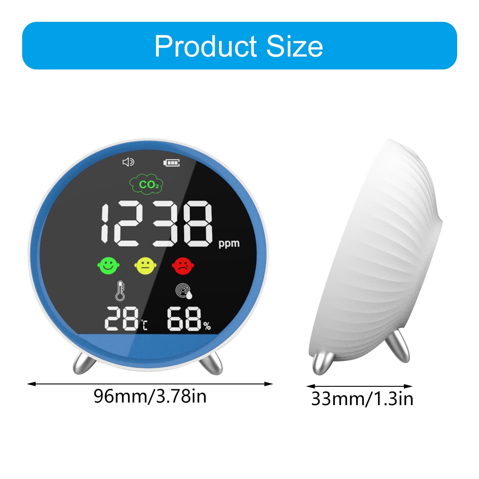 Professional CO2 Detector with Rapid 1.5s Sampling And Alarm Function Humidity Temperature Meter For Indoor Air Safety