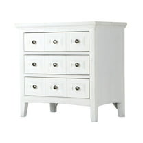 Magnussen Heron Cove Relaxed Traditional Soft White 3 Drawer Nightstand