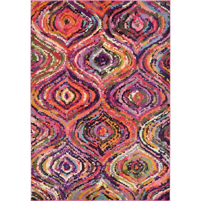 Unique Loom Estrella Geometric Gradient Rug 6' 7 x 9' 6 Rectangle Multi/Pink