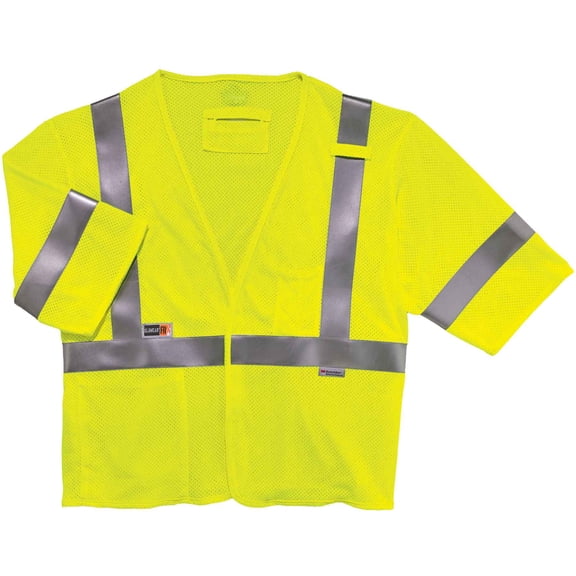 Ergodyne GloWear® 8356FRHL Type R Class 3 FR Modacrylic Vest, Lime, 4XL/5XL