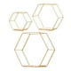 thumbnail image 2 of 3 estantes flotantes de pared con diseño de panal hexagonal moderno para colgar y almacenar dorado, 2 of 9