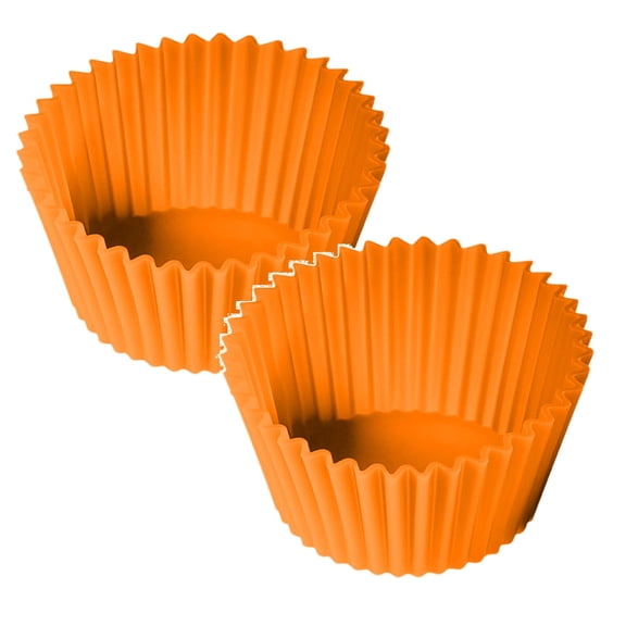 2pcs Reusable Silicone Cupcake Baking Cups 2.5 Inch Cups, Clearance, Non Stick Liners for Holidays 6 Rainbow Colors for Boiling and Eggs(E)