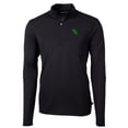 thumbnail image 2 of Men's Cutter & Buck Black North Texas Mean Green Virtue Eco Pique Recycled Quarter-Zip Pullover Top, 2 of 3