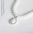 thumbnail image 4 of 1PC Elegant Pearl Crystal Drop Earrings Chain Necklace Wedding Party Jewelry Set, 4 of 6