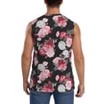 thumbnail image 4 of Haiem Men's Rose Flowers Print Tank Tops Summer Sleeveless Cut Off Workout T-Shirts Fitness Vest Athletic Undershirts-Small, 4 of 8