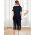 thumbnail image 6 of Ekouaer Women's Two Piece Lounge Set Short Sleeve Shirt and Capri Pants Mumu Pajama with Pockets Loungewear Pjs Sets, 6 of 7