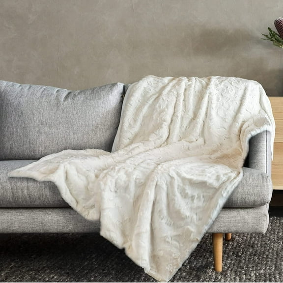 OS Minky Faux Fur Blanket-Ivory