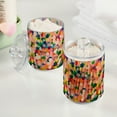 thumbnail image 2 of Yayeee 2 Pack Qtip Holder Bathroom Cotton Swab Canister with Lid Clear Dispenser Set, Pink Colorful Circles, 2 of 6
