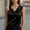 Black-04, variant on Women's Satin Tank Top Elegant Irregular Shoulder V Neck Camisole Dressy Blouse for Party & Work