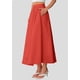 thumbnail image 3 of Falda larga PRETTYGARDEN 2025 con volantes de verano, cintura alta, roja, 3 of 9