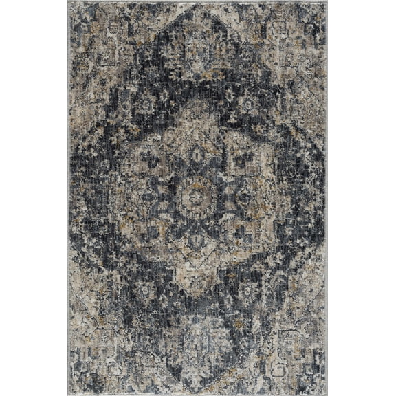 BoutiqueRugs Beaudesert Traditional Area Rug - Teal, Blue, Light Gray - 2' x 2'11"