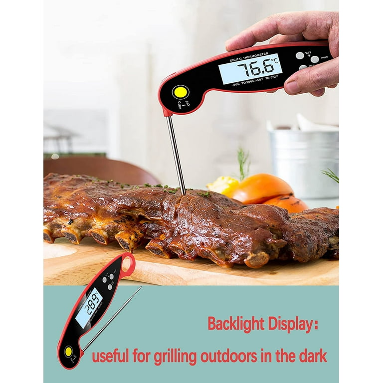 Flip Tip Digital Instant Read Food Cooking Meat Kitchen Thermometer with  Probe