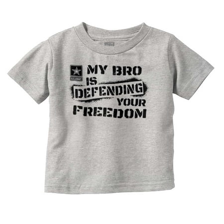 

US Army Logo My Bro Defending Freedom Toddler Boy Girl T Shirt Infant Toddler Brisco Brands 4T