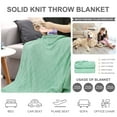 thumbnail image 6 of Soft 100% Cotton Knitted Throw Blanket for Couch Home Office Hotel Blanket Light Green 47"x70", 6 of 7
