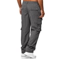 thumbnail image 4 of Domuza Men's Cargo Pants with Pockets Hiking Sweatpants Casual Athletic Jogger Sports Outdoor Trousers Relaxed Fit Dark Gray 4XL, 4 of 5