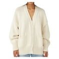 thumbnail image 1 of Seyurigaoka Women Juniors V-neck Knitwear, Solid Color Loose Long Sleeve Knitted Cardigan, 1 of 5
