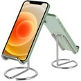 thumbnail image 1 of MENKEY Cell Phone Stand for Desk, Cute Metal Silver Cell Phone Stand Holder Desk Accessories, Compatible with All Mobile Phones, iPhone, Switch, iPad, 1 of 5