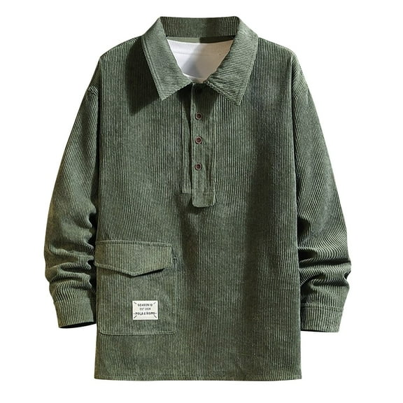 Fjofpr Jackets for Men Big and Tall Jackets for Men Lightweight Men's Fashion Casual Lapel Corduroy Solid Color Long Sleeve Hoodless Casual Coat/jacket