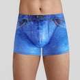 thumbnail image 2 of ZACPNCV Mens Summer Boxer Briefs Faux Denim Print Quick Dry Swimsuit Shorts Underwear Comfortable for Beach Swim, 2 of 7