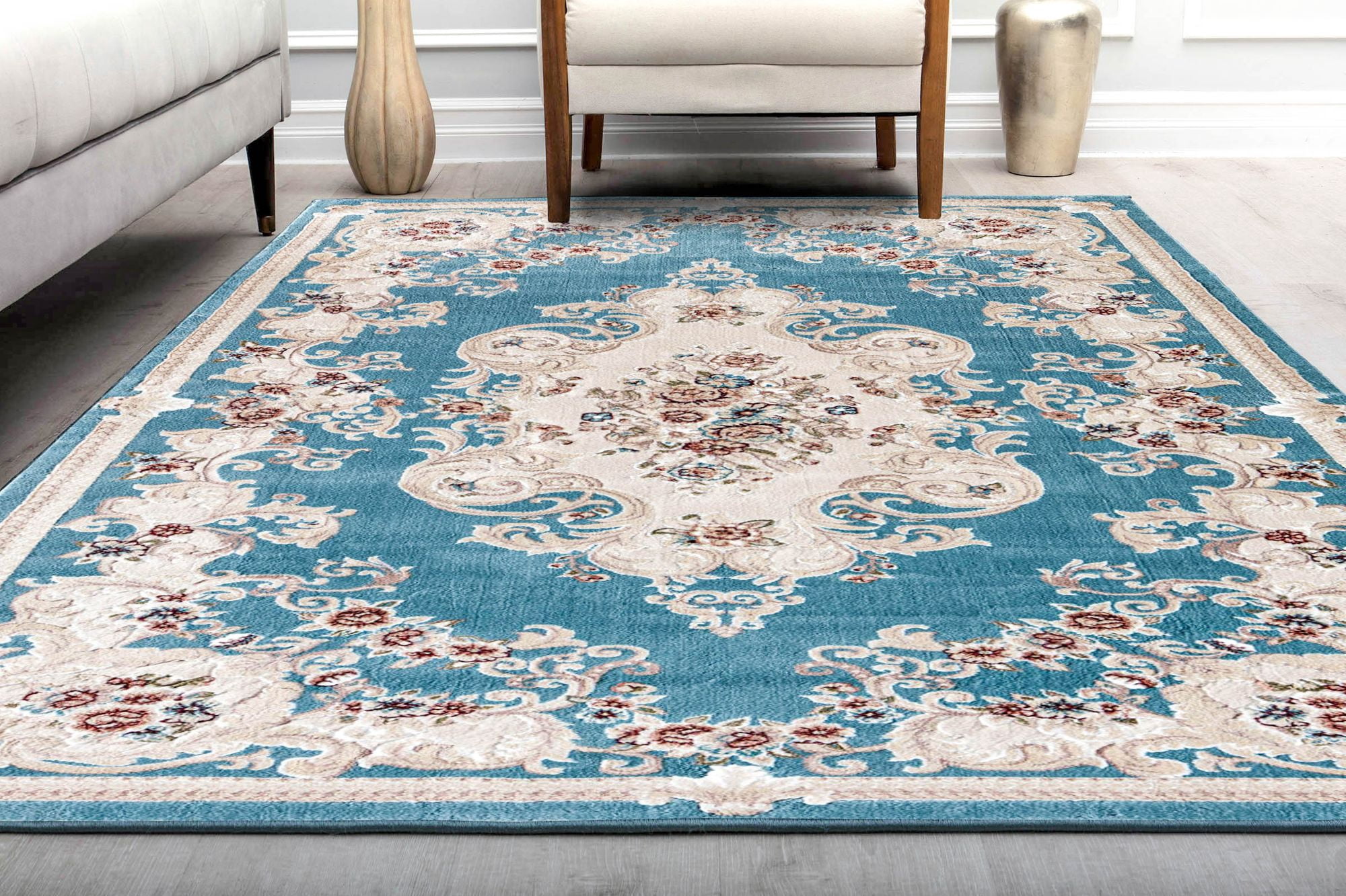 Centurion CY20B Classic Blue Transitional Vintage Blue Area Rug, 2'0"x4'0"